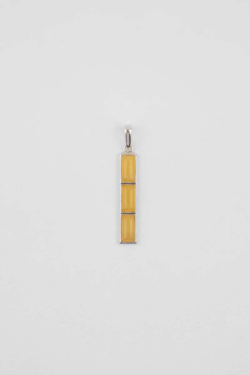 Pandantiv argint, chihlimbar miere, 4 cm-AA1004M