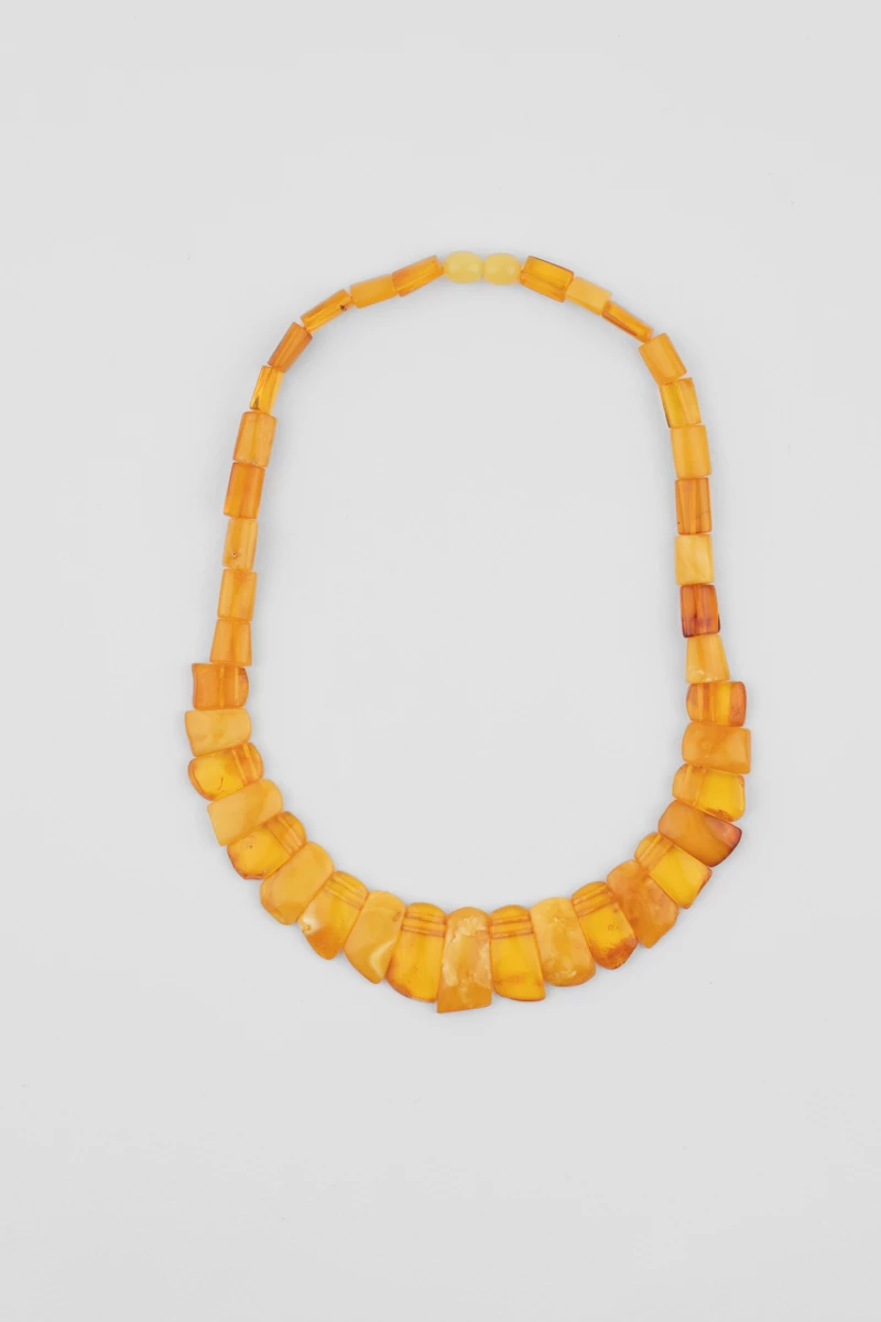 Colier chihlimbar miere, lamaie, 40 cm-AT1002